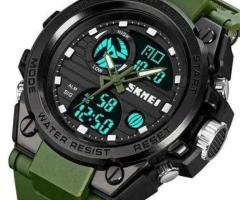 Часы наручные мужские SKMEI 2031AG ARMY GREEN, часы тактические противоударные. Цвет: зеленый